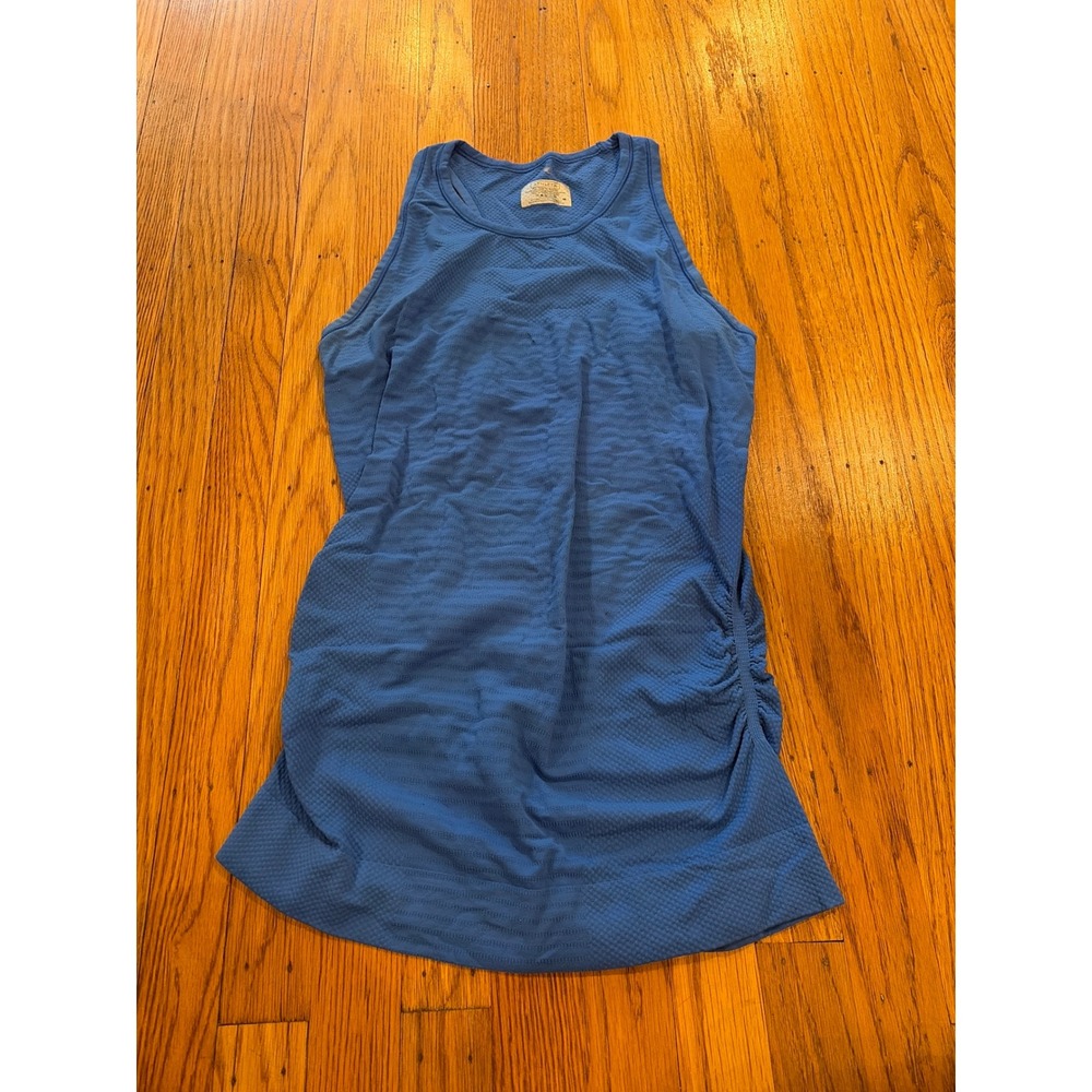 Athleta Momentum Ruched Tank Top Blue Seamless Racerback Running Shirt 777512 M
